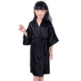 thumbnail image 1 of KYAIGUO Kids Satin Kimono Robe for Girls Solid Color Kimono Bathrobes for Wedding Spa Party Gifts Bridal Lingerie Sleepwear Bathrobe 2-14T, 1 of 10
