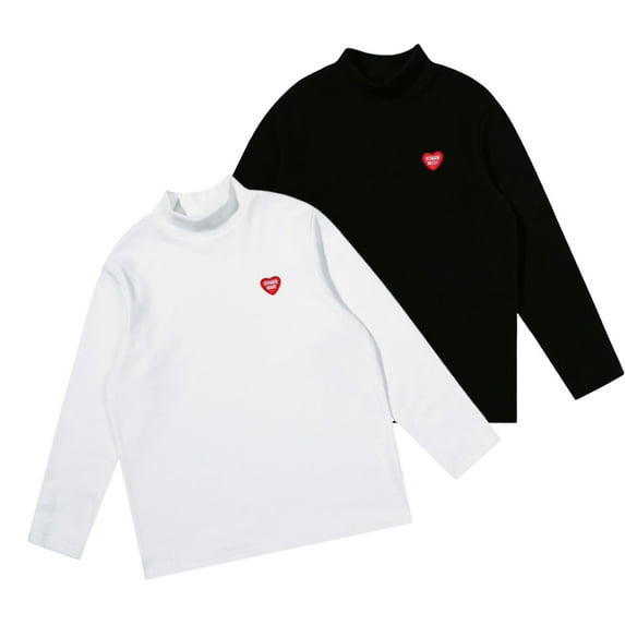 KYAIGUO Kids Teen Boys High Neck T-Shirt 3-14Y Long Sleeve Thermal Turtleneck Pullover Bottom Shirt Tops Shirts Kid Love Solid Color Fall Winter Warm Underwear Tees