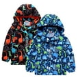 thumbnail image 1 of KYAIGUO Kids Toddler Boys Girls Rain Jackets Lightweight Waterproof Hooded Raincoats Windbreakers Medium Length Fashionable Windbreakers Coat Outwear for Kids 3-10Y, 1 of 8
