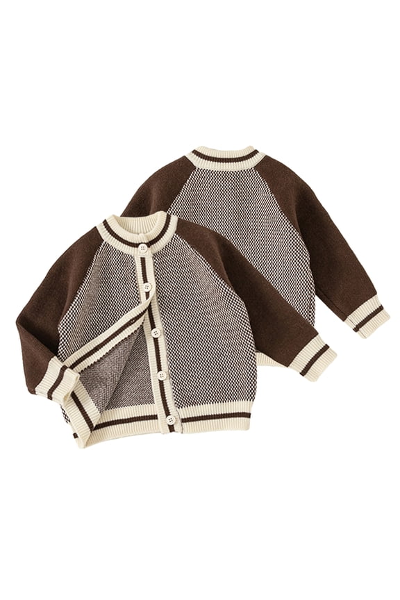 Kids Toddler Boys Knit Sweaters Jacket Little Boys Spring Fall Knitted Long Sleeve Sweater Baby Boys Knit Cardigan for 1-8Y
