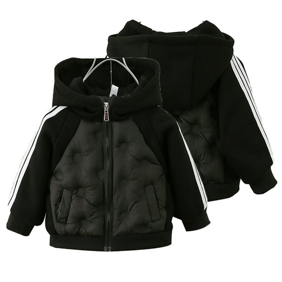 KYAIGUO Kids Toddler Boys Warm Coat Hooded Jacket Baby Winter Cotton Jacket Padded Zipper Puffer Outerwear for 1-10Y