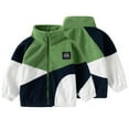 thumbnail image 1 of KYAIGUO Kids Toddler Color Block Fleece Coats for Boys Zip up Windproof Jackets 2-10Y Stand-Collar Lightweight Outwears, 1 of 7
