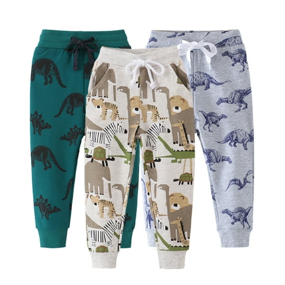 KYAIGUO Kids Toddler Dinosaur Sweatpants Baby Boys Jogger Pants Cotton Winter Cute Pants 2-7Y