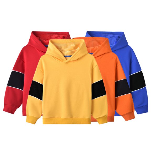 KYAIGUO Toddler Kids Fall Winter Hooded Sweatshirt for Boys Girls,1-12Years Little Big Boys Fleece Sweatsuit Long Sleeved Pullovers Baby Active Casual Hoodie Sweaters