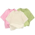 thumbnail image 1 of KYAIGUO Kids Toddler Girls Boys Solid Color T-Shirts Baby Short Sleeve Tees Shirt Tops Crew Neck Cotton Shirts for 2-12 Years Old, 1 of 1