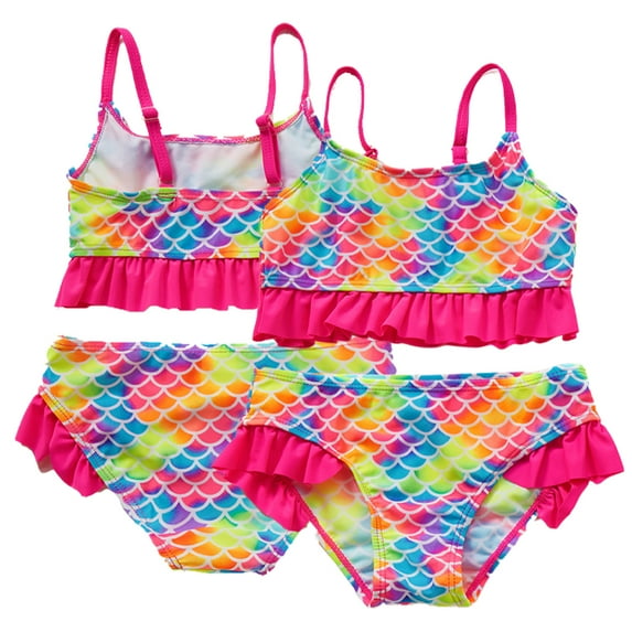 KYAIGUO Kids Toddler Girls Swimsuit 2-Piece Toddler Bathing Suit Summer Swimwear Baby Swimsuit Hawaiian Beach Sport Bathing Suit Set Bathing Suit,Sizes 2-11T