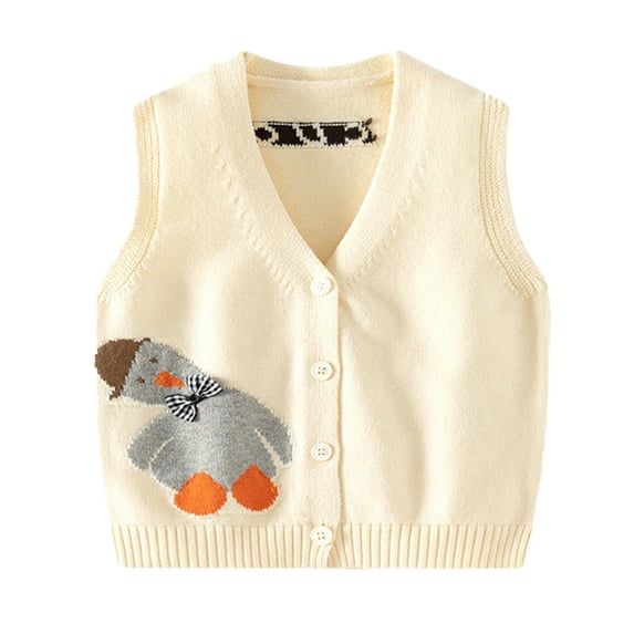 KYAIGUO Kids Toddler Knit Vest Jacket for Boys Girls,Baby Infant Knitted Waistcoat Coats Cute Casual Cartoon Spring Fall Sleeveless Outwear for 9M-5Years Old