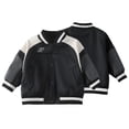 thumbnail image 1 of KYAIGUO Kids Toddler Leather Jacket Coats for Boys Girls Winter Padded Warm Leather Jacket Outerwear 1-10T Color Blocking Faux Leather Motorcycle Jacket Versatile Tops, 1 of 8