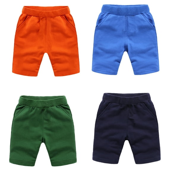 KYAIGUO Kids Toddler Shorts Pants for Boys,Baby Casual Solid Color Knitted Five-Minute Pants Drawstring Waist Soft Cute Breathable Newborn Shorts for 9M-10Y