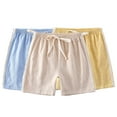 thumbnail image 1 of KYAIGUO Kids Toddler Summer Casual Shorts for Girls Boys,Elastic Waist Linen Shorts Pants Baby Solid Color Drawstring Cotton Linen Shorts 2-13T, 1 of 9