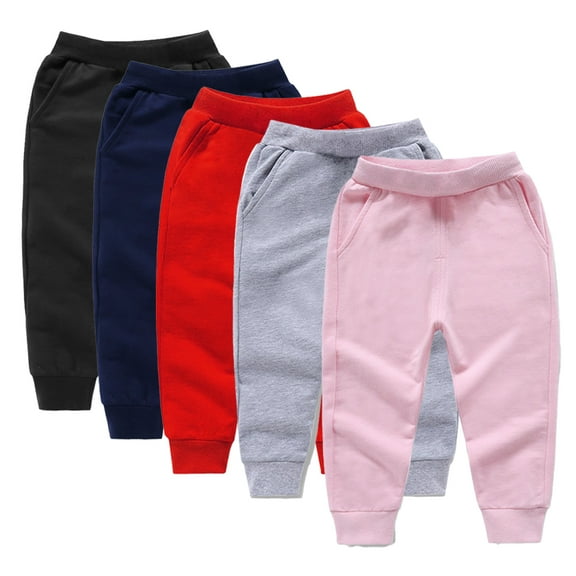 KYAIGUO Kids Toddler Sweat Pants Jogger Pants for Boys,Unisex Baby Sweatpants Active Pants Sport Playwear Pants Long Pants Casual Solid Little Big Boys Elastic Trousers for 1-11Y