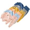 thumbnail image 1 of KYAIGUO Kids Toddlers Boys Girls Thermal Underwear 2Pcs Set Baby Thickening High Waist Belly Protection Loungewear Set Autumn Winter Kid Jammies Set 4M-4Y Newborn Sleepwear Sets, 1 of 5