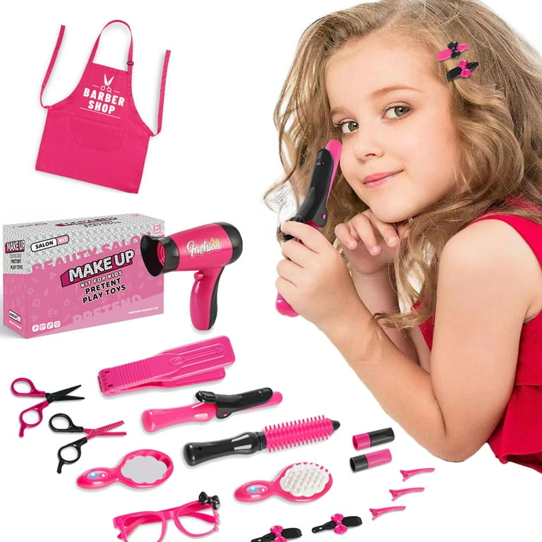 KYAIGUO Kids Toys Girls Pretend Play Hair Stylist Toy Kit Funny