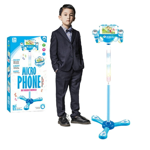 KYAIGUO Kids Toys,Microphone Stand for Kids Multifunctional Standing Music Microphone with Music & Light for Christmas Birthday Gift for 3-8 Year Old