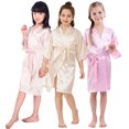 thumbnail image 1 of KYAIGUO Kids Youth Girls Silky Satin Robes Baby Youth Summer Bathrobe Toddler Solid Color Medium Length Night-Robe Loungewear,Sizes 2-14Y, 1 of 8