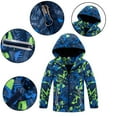 thumbnail image 1 of KYAIGUO Toddler Girls Camouflage Waterproof Raincoat Kids Boys Hooded Zip Jacket Winter Casual Fleece Windbreaker Outdoor Thicken Warm Coat Outwear 3-12Y, 1 of 8