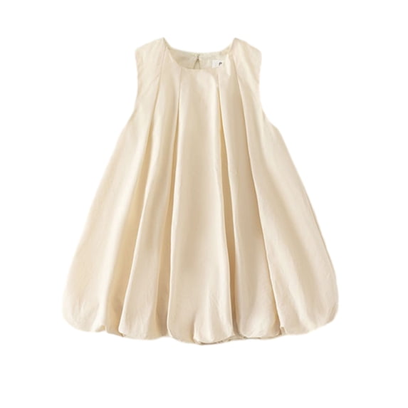 KYAIGUO Little Girls Solid Color Cotton Dress for Baby Toddler Summer Sleeveless Casual Sundress A-Line Skirt 1-8T