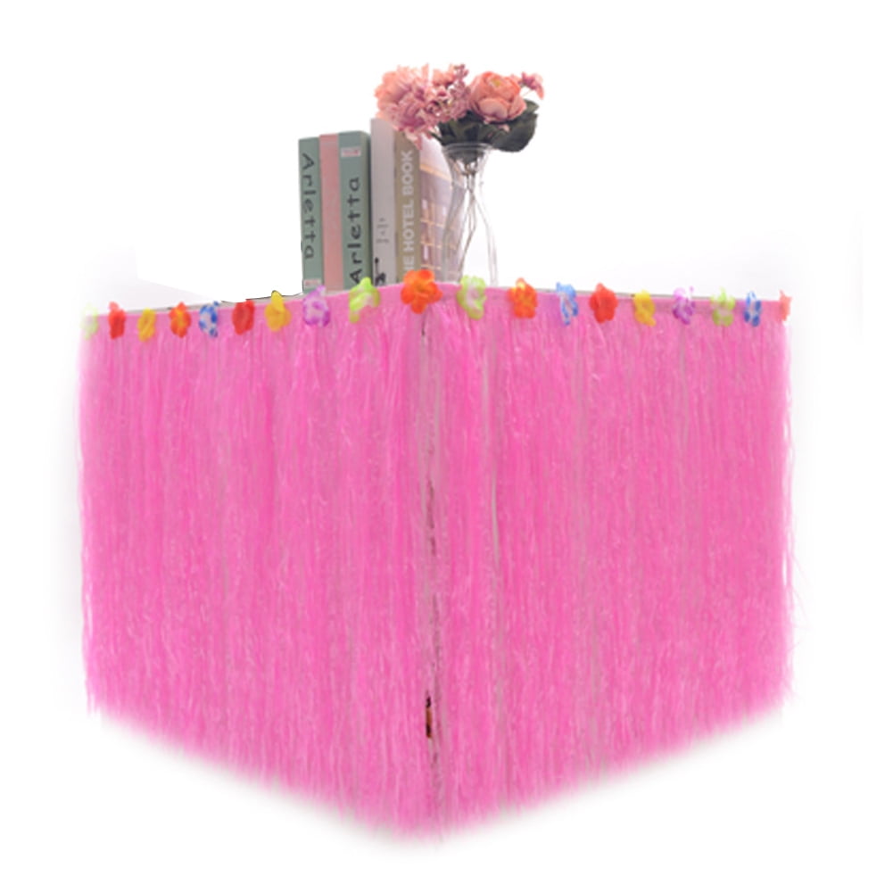 KYAIGUO Hawaiian Luau Grass Table Skirts Tropical Party Decorations