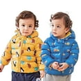 thumbnail image 1 of KYAIGUO Newborn Baby Boy Girl Jacket Bear Ears Hooded Down Jackets Cute Print Toddler Cotton Outerwear Lightweight Kids Zipper Coat for 1-7Y, 1 of 6