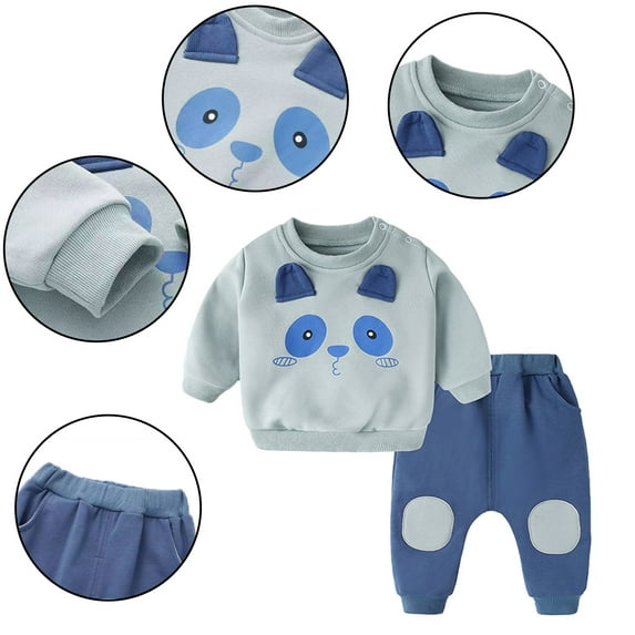 KYAIGUO Newborn Baby Cute Pullover Sweatshirts Tops + Pants 2 PCS Outfit for Baby Boys Girls Super Cute Cartoon Kids Clothes for Infant 6 Month-3 Years