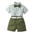 thumbnail image 1 of KYAIGUO Newborn Boys Gentleman Outfits Suit Set Baby Kids Short-Sleeved Gentleman Clothes with Bow Tie and Belt for Wedding Party Graduation Dress Sized 9M-6T, 1 of 7