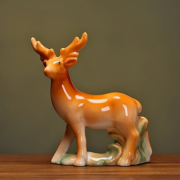 KYAIGUO Office Decoration Exquisite Ceramic Deer Crafts Ornaments Exquisite Painted Home Decor