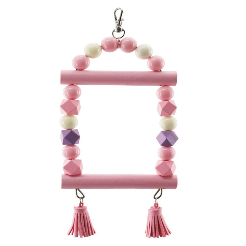 KYAIGUO Parakeet Bird Toys Bird Cage Pet Toys for Parrots Acrylic Bead ... - Hangable Rope Toys For Parrots Stability