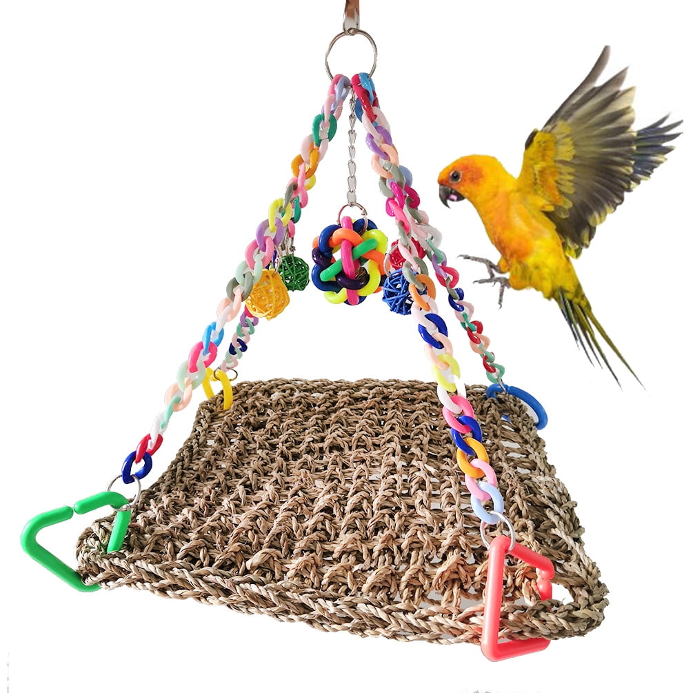 KYAIGUO Parrot Toys Bird Climbing Net Natural Bird Rope Net Hanging