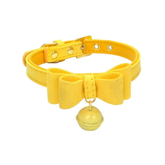 KYAIGUO Pets Collars Puppy Kitten Collars Cute Bowtie Pet Collar with Bell Made of PU Material for Comfort and Durability for Small and Medium-Sized Pets