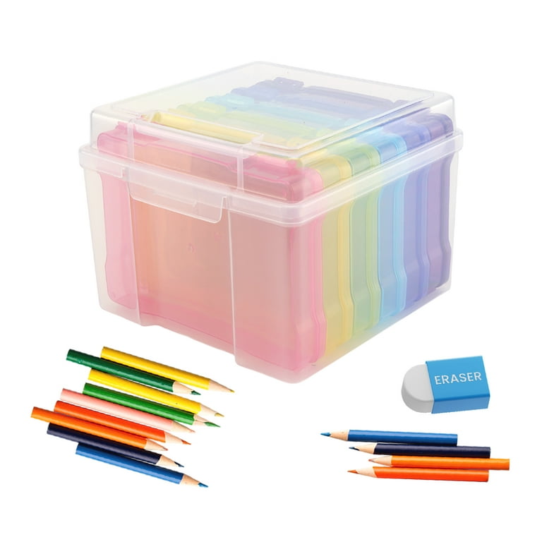 5x7 inch Photo Storage Box Photo Organizer Picture Storage Containers Multicolor Plastic Photo Craft Keeper Case