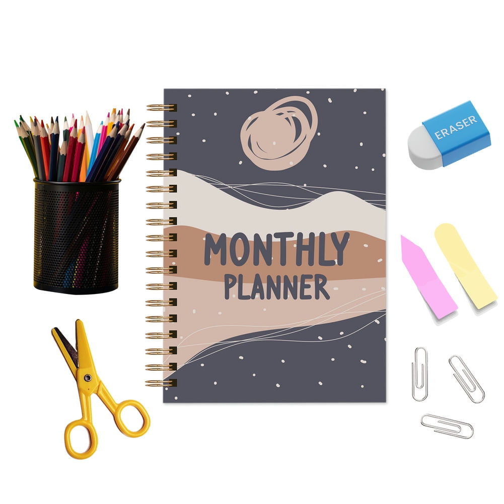 KYAIGUO 2023-2024 Schedule Book Daily Weekly Planner A5 Coil Book Thick Double-Gummed Paper, Moderate Spacing, Smooth Writing