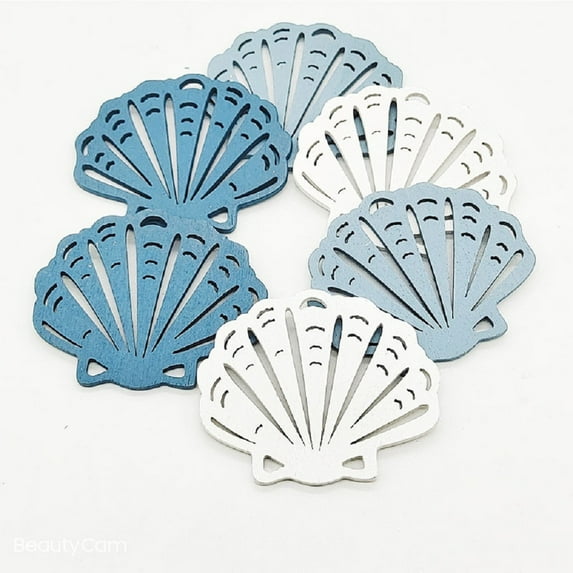 KYAIGUO Scallop Ornament,Wooden Crafts Desktop Ornaments,As a Gift for Your Family or Friends 6PCS 2.4inch