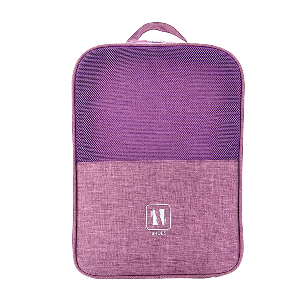 KYAIGUO Travel Essentials Shoe Bag Half Mesh Design for Easy Access Keeps Shoes in Place and Prevents Crushing for Traveling, Business Trip (Purple)