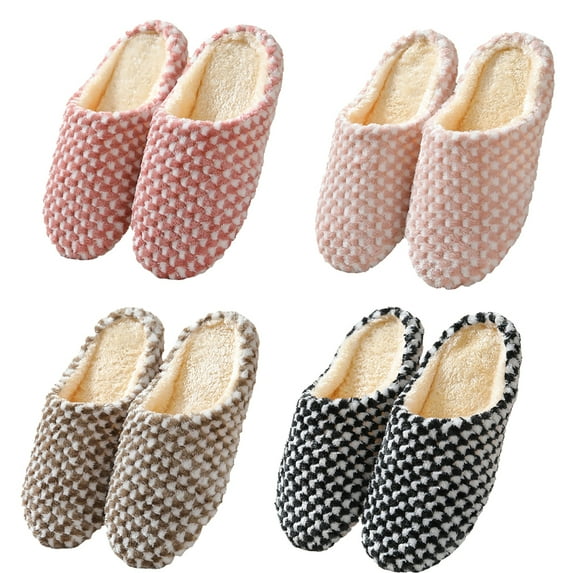 KYAIGUO Slippers for Women Mens,Shoes Home Couple Warm Cotton Slippers Warm Shoes Indoor Silent Winter Home Indoor Soft Sole Slippers Gifts for Women House Slippers for Woman
