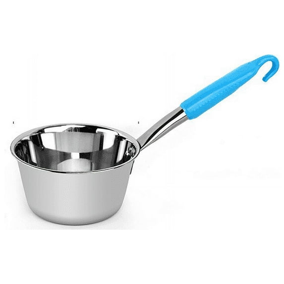 KYAIGUO Soup Ladle/Water Ladle Stainless Steel Long Ladle Bowl,Large Oversized Scoop with Hook,Kitchen,Restaurant Tools 5.5inch(Blue)