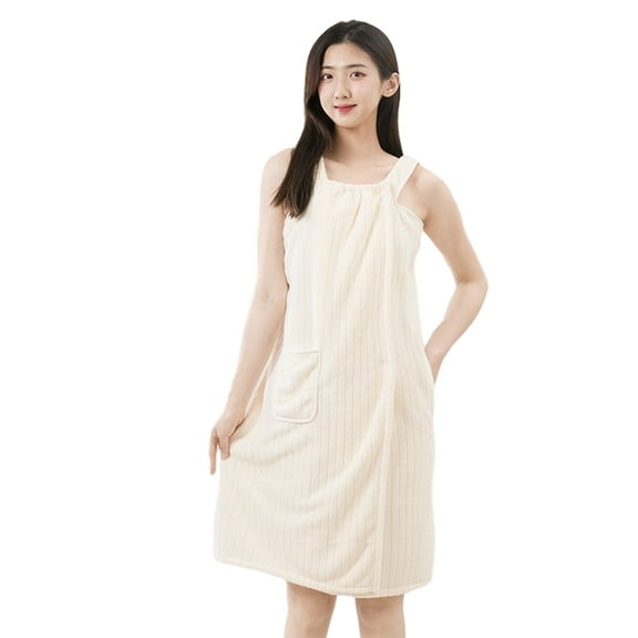 KYAIGUO Summer Bathrobe Buttons at the Hem, Intimate Anti-Glare Fast Water Absorption, Not Easy to Fade Coral Velvet Material, Soft and Comfortable