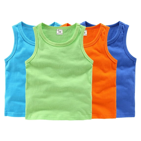 KYAIGUO Summer Sleeveless Solid Color Tank Top (Boys), Sizes 2-3