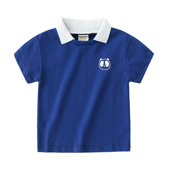 KYAIGUO Summer Toddler Baby Lapel Neck Short Sleeve Printed Panda T-Shirt Tops Casual Summer Tee Sized 1-6T