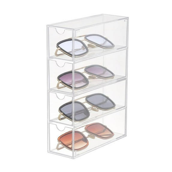 KYAIGUO Sunglasses Organizer Transparent Three-Dimensional Glasses Case Display Organizer 4 Levels Wall Mounted Collection Display Organizer