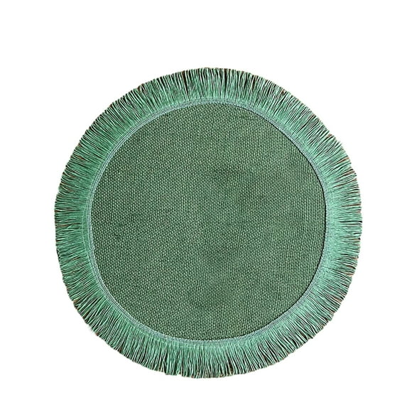 KYAIGUO Tableware Mat Round Heat-Insulating Pad Woven Non-slip Coaster Suitable for Table Decoration (Green)