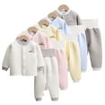 thumbnail image 1 of KYAIGUO Thermal Underwear Outfit Baby Boys Girls Soft Long Johns Set Base Layer Fall Winter Warm Tops & Bottom for Newborn 6-24M, 1 of 9