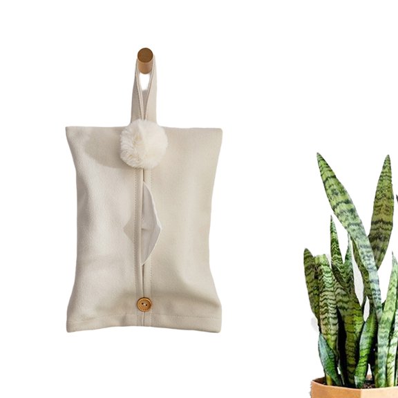 KYAIGUO Tissue Box Sleeve Modern Paper Towel Drawer Bag Den Home Office Decoration Tissue Storage Bag Hangable Nightstand Desk Office