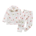 thumbnail image 1 of KYAIGUO Toddler Baby Boys Girls Fleece Pajama Set Kids Warm Fleece Matching Sleepwear Set Tops+pants Outfits Sleepwear 1-13T, 1 of 10