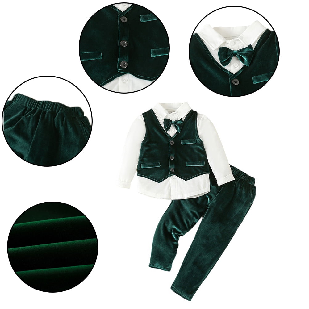 KYAIGUO Toddler Baby Boys Suit Set 16 years Kids Solid Colour Shirt