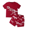 thumbnail image 1 of KYAIGUO Toddler Baby Boys Summer Short Sleeve T-Shirt Shorts Set 2 PCS Kids Casual Dinosaur Shorts Pant Set for 2-7T, 1 of 7