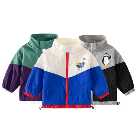 KYAIGUO Toddler Baby Boys Sun UV Protection Jacket Summer Lightweight Hoodie Outwears Baby Colorblock Breathable Coat for 1-8 Years Old