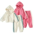 thumbnail image 1 of KYAIGUO Toddler Baby Girls Boys Clothes 2PCS Outfits Fleece Hoodie Sweatshirt Tops+ Sweatpants Fall Winter Warm Tracksuit Set for Kids 1-7 Years, 1 of 9