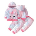 thumbnail image 1 of KYAIGUO Toddler Baby Girls Boys Sweatshirt 2PCS Outfits 4-8Y Newborn Fall Winte Sweatsuit Set Fashion Long Sleeve Hoodie + Jogger Pants Trousers Toddler Sports Casual Tracksuits Outfits, 1 of 7