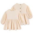 thumbnail image 1 of KYAIGUO Toddler Baby Girls Cotton Linen Dress Long Sleeve Solid Color A-Linen Dresses Spring Fall Casual Princess Dresses for 1-6 Years Old, 1 of 11