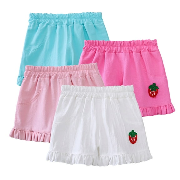 KYAIGUO Toddler Baby Girls Cotton Linen Shorts Summer Casual Solid Color Short Pants for 1-5 Years Old
